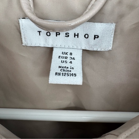 TOPSHOP Beige faux Leather Jacket - Picture 3 of 7